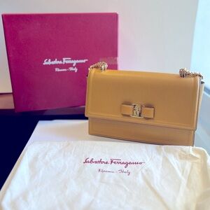 Salvatore Ferragamo yellow crossbody purse
